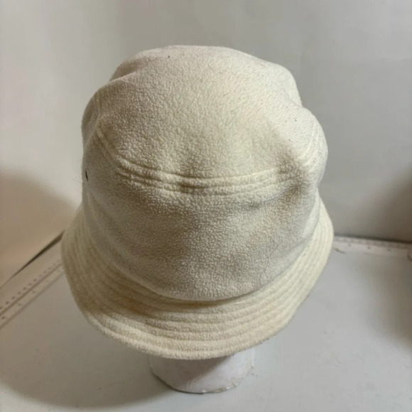 🛍️3/$30 Vintage cream white terry cloth  bucket hat‎ with embroidered butterfly - Picture 4 of 8